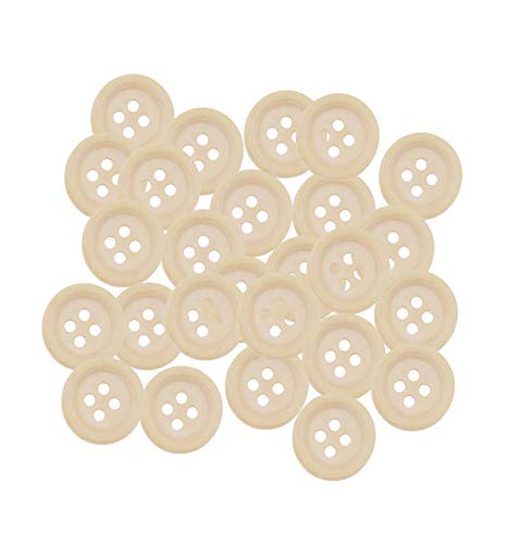 200Pcs Wood Buttons for Crafts, 20mm Mixed Pattern Wooden Buttons Round  Flower Button