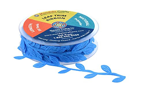 Mandala Crafts Leaf Ribbon for Crafts - Leaf Trim Ribbon -Leaf Ribbon Roll for Botanical Leaf Ribbon Backdrop Baby Shower Party Wedding 20 Yards