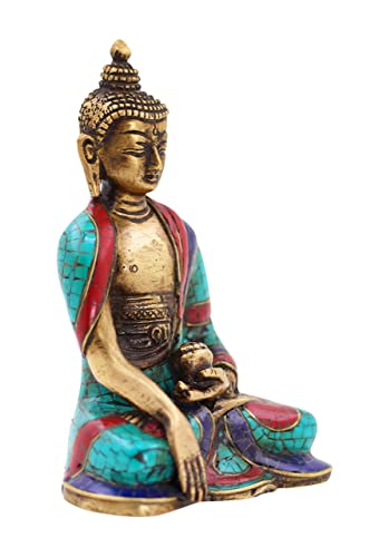 Mudra Crafts Gautama Buddha Statue for Home Decor - Shakyamuni Statue for Altar Buddhist Decor - Brass Tibetan Small Buddha Statue for Meditation Decor