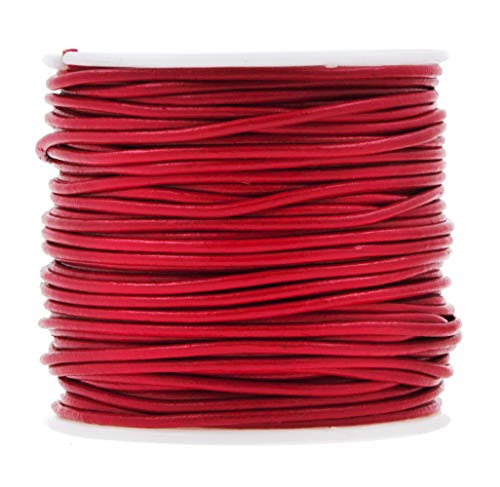 Mandala Crafts Round Cowhide Genuine Leather String Cord, Natural Rawhide Rope for Jewelry Making, Kumihimo Braiding, Shoelaces