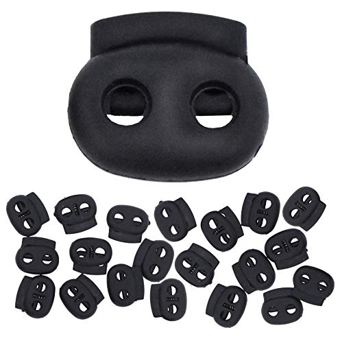 Cord Lock Cord Stop Tightener Lace Locking End Two Hole Fastener for Drawstrings, Shoelaces, Bow Cord, Bungee Cord