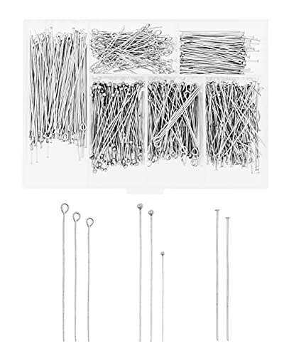 LiQunSweet 100 Pcs 304 Stainless Steel Eye Pin 21-Gauge Open Eyepins for Jewelry Making DIY Accessories - 20/30/35/40/50mm, Packed with Box
