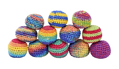 Hacky Sack Balls Bulk Set for Hacky Sack Party Favors Soccer Juggling Mixed Footbag Hacky Sack for Kids Adults Animals Hacky Sacks Set of 12