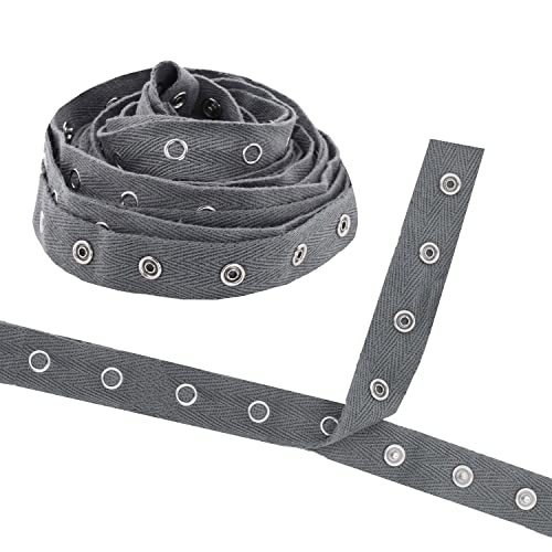 Mandala Crafts Metal Snap Tape for Sewing by Yard - Cotton Snap Button Trim Baby Snaps for Sewing - Fastener Button Strips Snap Tape for Baby Clothes 3 Yards Snap Tape
