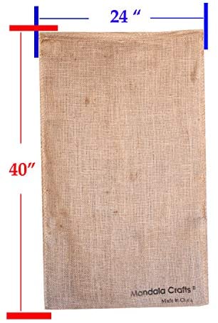 Potato Sack Race Bags for Kids and Adults, 6 Pack Gunny Sacks for Races, Party Games, Birthdays; 24 X 40 Large; by Mandala Crafts
