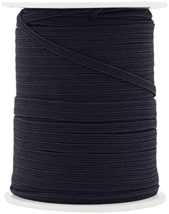 Mandala Crafts Flat Elastic Band, Braided Stretch Strap Cord Roll for Sewing and Crafting