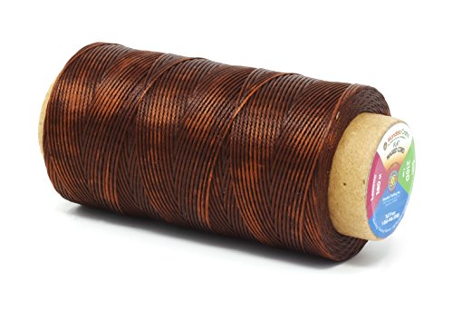 Flat Waxed Thread for Leather Sewing - Leather Thread Wax String Polyester Cord for Leather Craft Stitching Bookbinding by Mandala Crafts