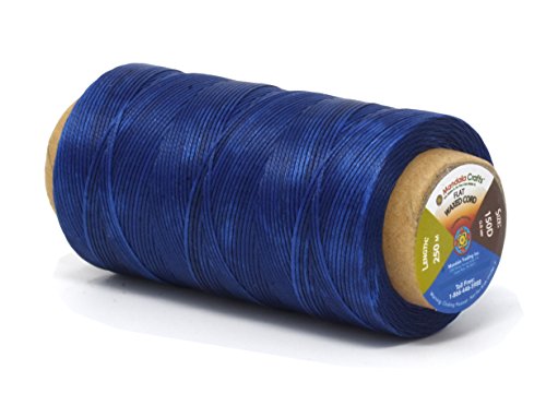 Flat Waxed Thread for Leather Sewing - Leather Thread Wax String Polyester Cord for Leather Craft Stitching Bookbinding by Mandala Crafts