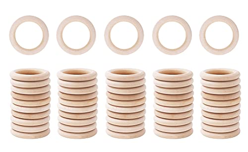Natural Wood Rings for Crafts Macramé Wooden Rings for Crafts Natural Unfinished Wood Rings for Macrame Rings Knitting Jewelry Making