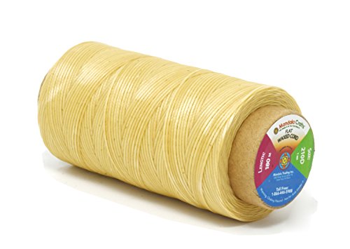 Flat Waxed Thread for Leather Sewing - Leather Thread Wax String Polyester Cord for Leather Craft Stitching Bookbinding by Mandala Crafts
