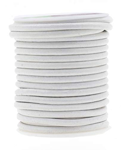 Mandala Crafts Round Cowhide Genuine Leather String Cord, Natural Rawhide Rope for Jewelry Making, Kumihimo Braiding, Shoelaces