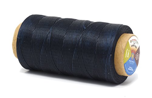 Flat Waxed Thread for Leather Sewing - Leather Thread Wax String Polyester Cord for Leather Craft Stitching Bookbinding by Mandala Crafts