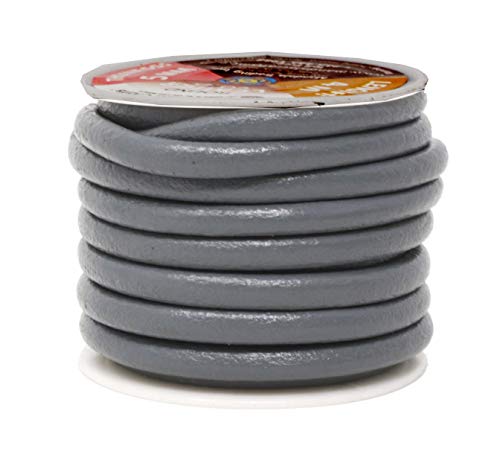 Gray Round Natural Cowhide Natural Leather String Cord