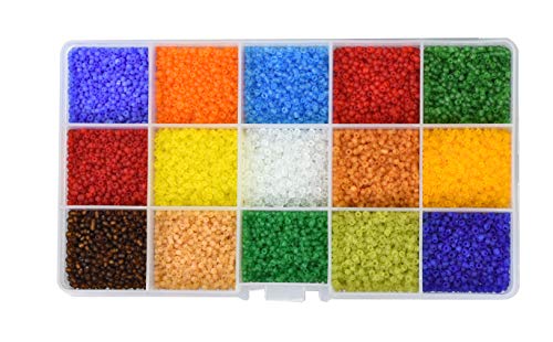 Mandala Crafts Glass Seed Beads for Jewelry Making Mini Glass Beads for Bracelets Waist Beads - Small Pony Beads Kit Bulk Beading Supplies for Crafts