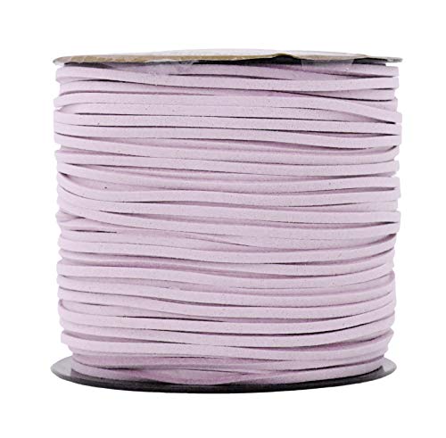 Mandala Crafts 2.65mm Faux Suede Cord - Flat Vegan Leather Cord for Jewelry Making Beading - Micro Fiber Leather String Cord Leather Lace for Leather Lacing Necklace Bracelet