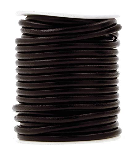 Mandala Crafts Round Cowhide Genuine Leather String Cord, Natural Rawhide Rope for Jewelry Making, Kumihimo Braiding, Shoelaces