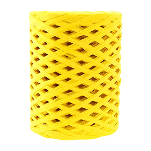 Mandala Crafts Matte Raffia Ribbon for Gift Wrapping - Raffia Natural Ribbon Bulk Roll - Twisted Paper Ribbon Twine Ribbon Raffia String for Weaving Decoration