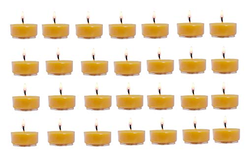 Tibetan Tealight Vanaspati Ghee Butter Lamp Candle Set for Meditation, Ceremonies, Rituals, Altars, Diwali (Clear Container)