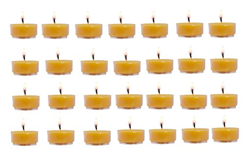 Tibetan Tealight Vanaspati Ghee Butter Lamp Candle Set for Meditation, Ceremonies, Rituals, Altars, Diwali (Clear Container)