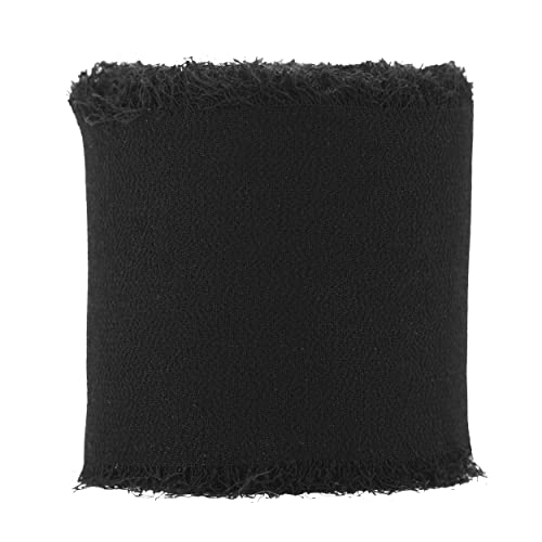 Mandala Crafts Chiffon Ribbon Fringe Ribbon Silk-Like Frayed Edge Ribbon - Handmade Rustic Fabric Ribbon for Wedding Gift Wrapping Invitation Bouquets Shower Crafts