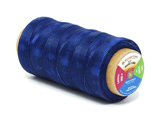 Flat Waxed Thread for Leather Sewing - Leather Thread Wax String Polyester Cord for Leather Craft Stitching Bookbinding by Mandala Crafts