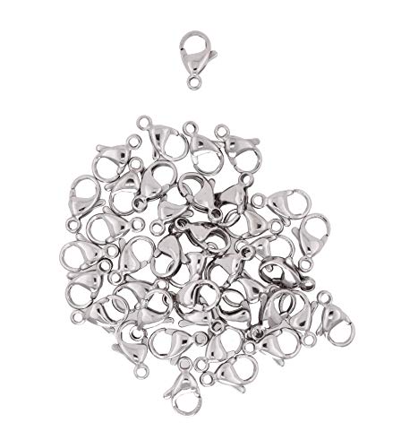 Mandala Crafts Lobster Claw Clasps for Jewelry Making - Stainless Steel Lobster Clasp Kit - Jewelry Clasps Lobster Clasps for Jewelry Making Necklace Bracelet Charm 100 PCs