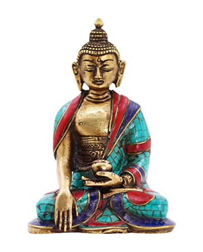Mudra Crafts Gautama Buddha Statue for Home Decor - Shakyamuni Statue for Altar Buddhist Decor - Brass Tibetan Small Buddha Statue for Meditation Decor
