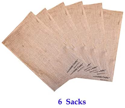 Potato Sack Race Bags for Kids and Adults, 6 Pack Gunny Sacks for Races, Party Games, Birthdays; 24 X 40 Large; by Mandala Crafts
