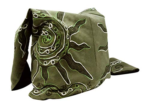 Hippie Bag Indie Style Hippie Crossbody Bag - Bohemian Sling Shoulder Bag Sun Symbol