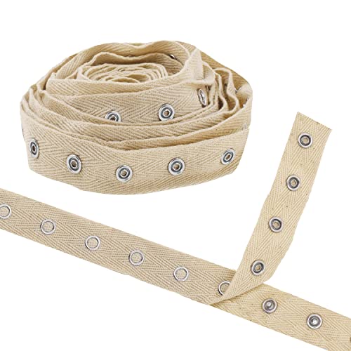 Mandala Crafts Metal Snap Tape for Sewing by Yard - Cotton Snap Button Trim Baby Snaps for Sewing - Fastener Button Strips Snap Tape for Baby Clothes 3 Yards Snap Tape