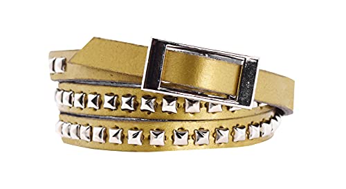 Mandala Crafts Leather Wrap Bracelets for Women & Teens Metal Studded Wrap Leather Bracelet for Women Girls - Multilayer Leather Bracelet for Men