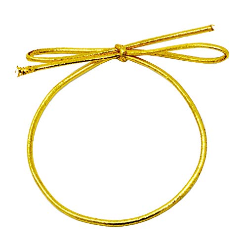 Mandala Crafts Stretch Loops with Pre-Tied Bows from Elastic Ribbon String for Gifts, Boxes, Tags Pack of 100