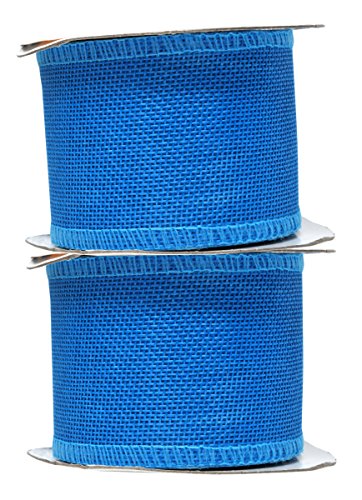 Burlap Ribbon 3 Inch 2 Rolls 20 Yards Unwired Rustic Jute Ribbon for Crafts, Mason Jars, Weddings, Party Decoration; by Mandala Crafts