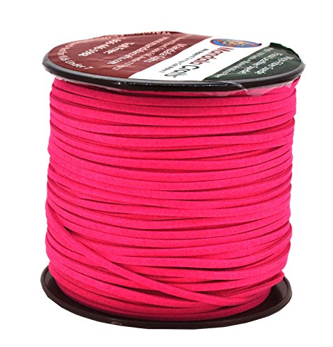 Mandala Crafts 2.65mm Faux Suede Cord - Flat Vegan Leather Cord for Jewelry Making Beading - Micro Fiber Leather String Cord Leather Lace for Leather Lacing Necklace Bracelet