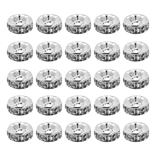 Mandala Crafts Rondelle Spacer Beads for Jewelry Making Faceted Rhinestone Beads Crystal Rondelle Beads for Jewelry Making Bracelet Necklace