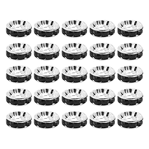 Mandala Crafts Rondelle Spacer Beads for Jewelry Making Faceted Rhinestone Beads Crystal Rondelle Beads for Jewelry Making Bracelet Necklace