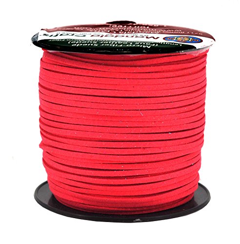 Mandala Crafts 2.65mm Faux Suede Cord - Flat Vegan Leather Cord for Jewelry Making Beading - Micro Fiber Leather String Cord Leather Lace for Leather Lacing Necklace Bracelet