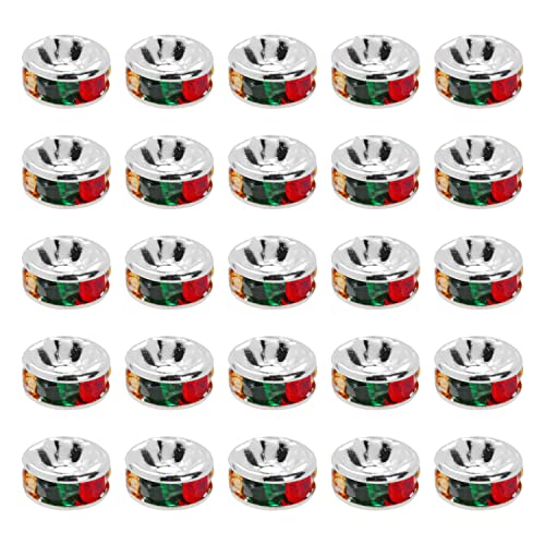 Mandala Crafts Rondelle Spacer Beads for Jewelry Making Faceted Rhinestone Beads Crystal Rondelle Beads for Jewelry Making Bracelet Necklace