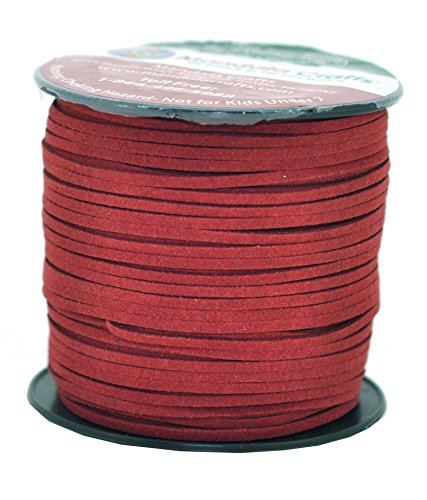 Mandala Crafts 2.65mm Faux Suede Cord - Flat Vegan Leather Cord for Jewelry Making Beading - Micro Fiber Leather String Cord Leather Lace for Leather Lacing Necklace Bracelet