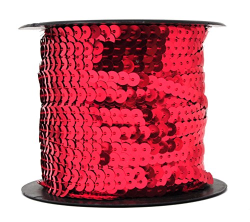Mandala Crafts Flat Sequin Strip Trim on Strings for Crafts, Fringe, and Sewing; 100 Yard Roll