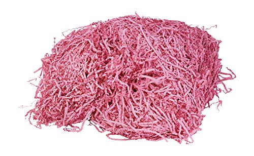 Crinkle Cut Paper Shred for Gifts, Basket Filling, Box Filler, Packing, Stuffing, Cushioning, Pet Bedding (Pink, 1 LB)