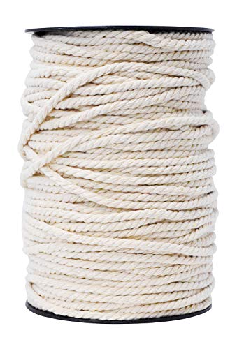 Macrame Cord Cotton Rope Macrame Supplies 3 Ply Twisted Macrame Rope String Yarn for Plant Hanger Wall Hanging Knitting Wedding Décor by Mandala Crafts