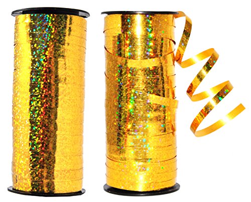 5mm 200 YDs Metallic Curling Ribbon for Gift Wrapping Metallic Ribbon for Balloon String Party Holiday Decorations Shiny Crimped Curly Ribbon