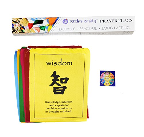 Tibetan Prayer Flag, Himalayan Lungta Windhorse Hanging Banner on a String for Decoration