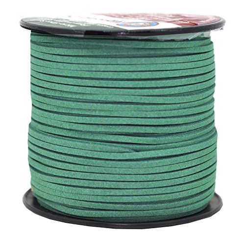 Mandala Crafts 2.65mm Faux Suede Cord - Flat Vegan Leather Cord for Jewelry Making Beading - Micro Fiber Leather String Cord Leather Lace for Leather Lacing Necklace Bracelet