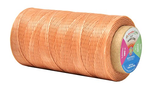 Flat Waxed Thread for Leather Sewing - Leather Thread Wax String Polyester Cord for Leather Craft Stitching Bookbinding by Mandala Crafts