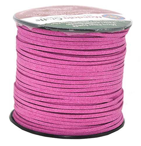 Mandala Crafts 2.65mm Faux Suede Cord - Flat Vegan Leather Cord for Jewelry Making Beading - Micro Fiber Leather String Cord Leather Lace for Leather Lacing Necklace Bracelet