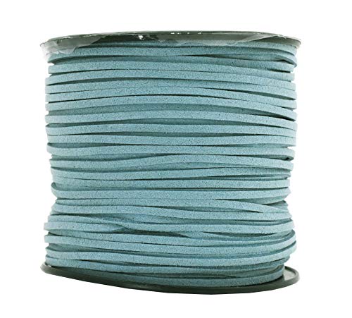 Mandala Crafts 2.65mm Faux Suede Cord - Flat Vegan Leather Cord for Jewelry Making Beading - Micro Fiber Leather String Cord Leather Lace for Leather Lacing Necklace Bracelet