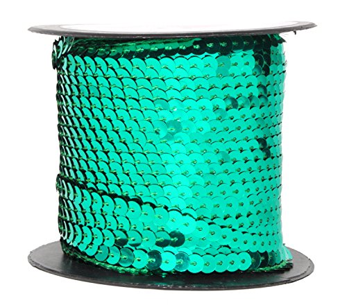 Mandala Crafts Flat Sequin Strip Trim on Strings for Crafts, Fringe, and Sewing; 100 Yard Roll