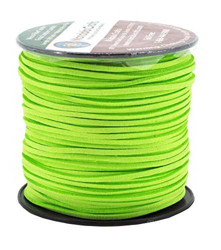 Mandala Crafts 2.65mm Faux Suede Cord - Flat Vegan Leather Cord for Jewelry Making Beading - Micro Fiber Leather String Cord Leather Lace for Leather Lacing Necklace Bracelet